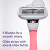 Women's Razor Shaving Set with Razor Handle and 5-Blade Razor Cartridges, Pink, 4 Piece