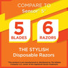 Men's 5 Blade Disposable Razors with Dual Lubrication (6 Count), Compare to Sensor®5