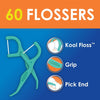Kool Floss Waxed Dental Floss Picks in Easy Resealable Packaging, Mint, 60 Count