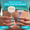 Pubic Hair & Skin Women's Disposable Razor, 4ct, Multi-Color