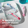 Simply 3 Colors Disposable Female Razors, Pink, 8 Count