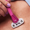 Women's Razor Kit - Razor Handle, 2 5-Blade Refills, Shower Holder in Super Pink