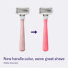 Women's Razor Shaving Set with Razor Handle and 5-Blade Razor Cartridges, Pink, 4 Piece