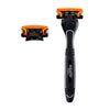 5-Blade Razor with Trimmer and 2 Cartridge Refills, Black