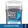 Men+Care Deodorant Stick For Men Aluminum Free 72-Hour Odor Protection Clean Comfort Mens Deodorant With 1/4 Moisturizing Cream, 3 oz 2 Pack