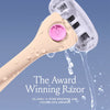 Women’s Razor Kit, 1 Handle + 2 Blade Refills + Magnetic Holder, Cake Pop Color