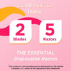 Women's 2-Blade Disposable Razors, Pink, 5 Count