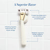 Women's Razor Kit - Razor Handle, 2 5-Blade Refills, Shower Holder in Champagne