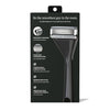 the premium razor kit (GUNMETAL) 1x metal handle, 1x magnetic hook, 2x 5-blade refills