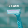 2 Disposable Razors for Women, 9 Count, Blue