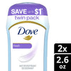 Invisible Solid Antiperspirant Deodorant Stick For Women, Fresh, For All Day Underarm Sweat & Odor Protection ,2.6 oz, 2 Pack