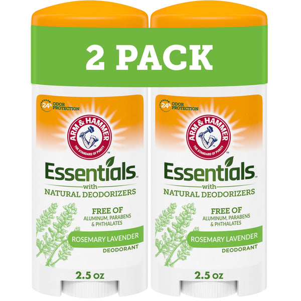 Essentials Deodorant, Fresh Rosemary Lavender, with Natural Deodorizers, 2.5 oz, 2 Ct