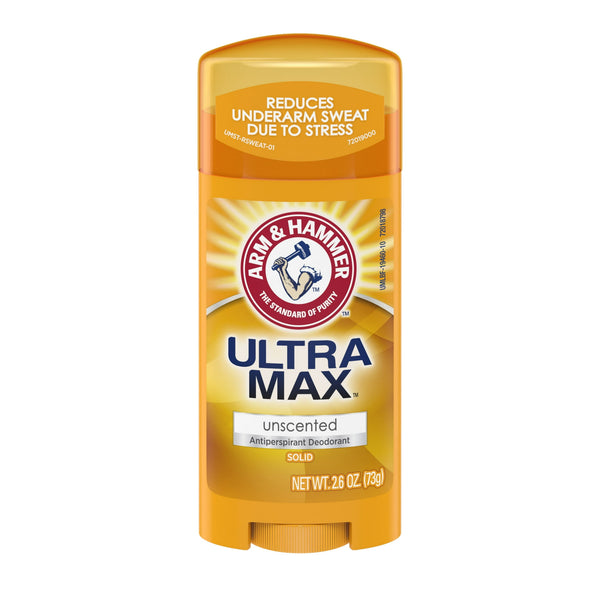 ULTRA MAX Solid Antiperspirant Deodorant, Unscented, 2.6 oz
