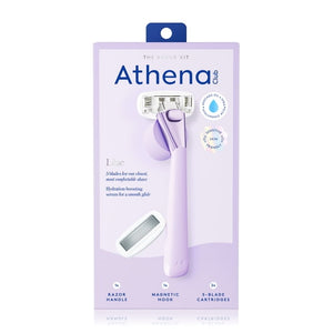 5-Blade Women's Razor Kit - 1 Handle, 2 Blade Refills, Magnetic Hook - Lilac