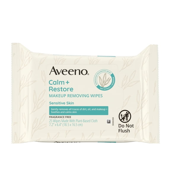 Calm + Restore Unscented Face Wipes, 25 Count