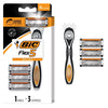 Refillable Men’s 5-Blade Razors with 1 Handle, 3 Cartridges, Dorm Essentials