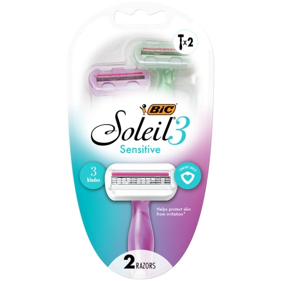 Sensitive Women's 3-Blade Disposable Razors, 2 Count