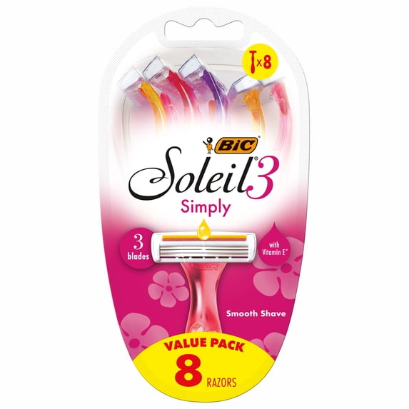 Simply Women's 3-Blade Disposable Razors, 8 Count