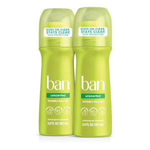 Invisible Roll-on Antiperspirant Deodorant for Women and Men, Unscented, 3.5 fl oz/2pk, Value Pack