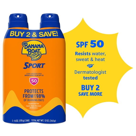 Sport Ultra Sunscreen Spray Twin Pack, SPF 50, 2 6 oz Sprays