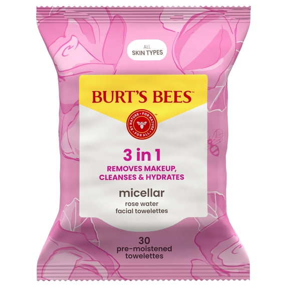 Micellar Facial Towelettes With Rose Water, 30 ct. Package