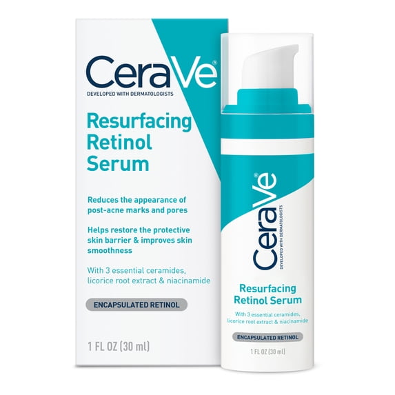 Resurfacing Retinol Face Serum for Post-Acne Marks & Pores, 1 fl oz