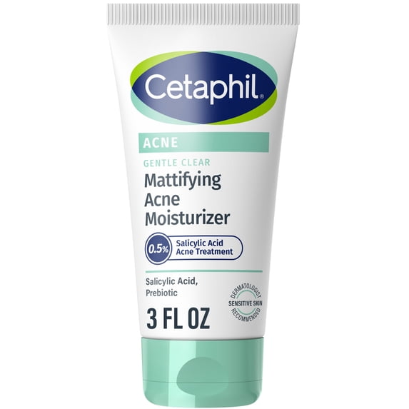 Face Moisturizer, Gentle Clear Mattifying Acne Moisturizer, 0.5% Salicylic Acid, 3 fl oz