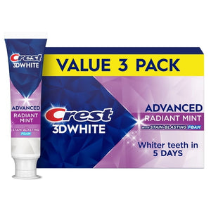 Advanced Whitening Toothpaste, Radiant Mint, 3.3 oz, 3 Pack