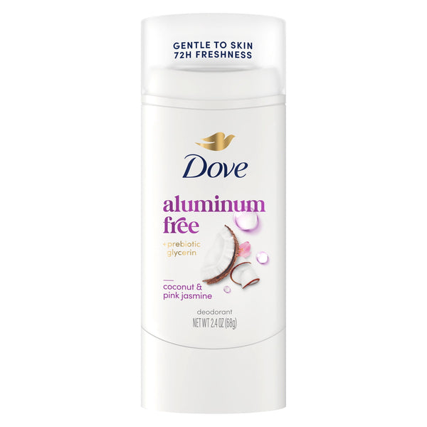 Deodorant Stick for 72 Hour Odor Protection Coconut & Pink Jasmine Aluminum Free, 2.4 oz