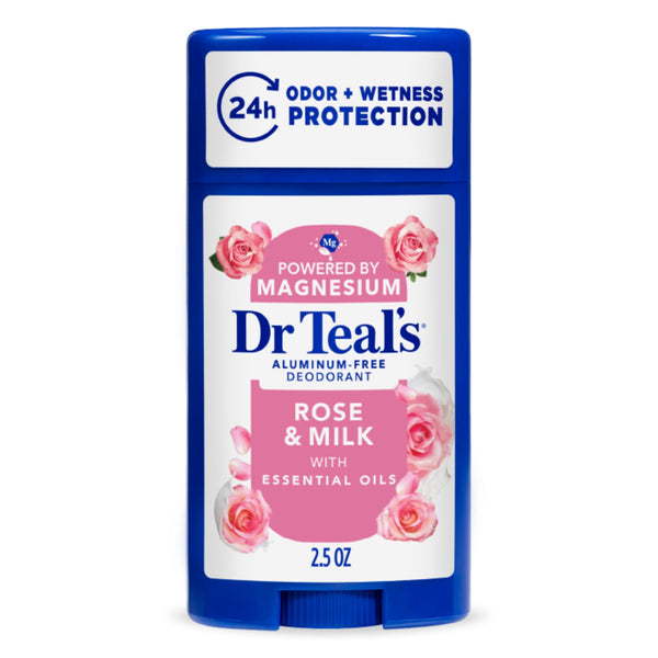 Aluminum Free Deodorant, Rose & Milk with Essential Oils, 2.5 oz