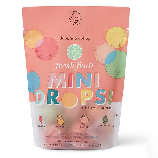 Mini Bath Bombs - Fresh Fruit Variety, Set of 12