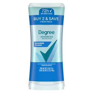 Advanced Antiperspirant Deodorant Sweat & Odor Protection Shower Clean 72-Hour Anti Sweat and Odor Protection, 2.6 oz Twin Pack