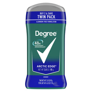 Long Lasting Men's Deodorant Stick Twin Pack, Arctic Edge, 3 oz