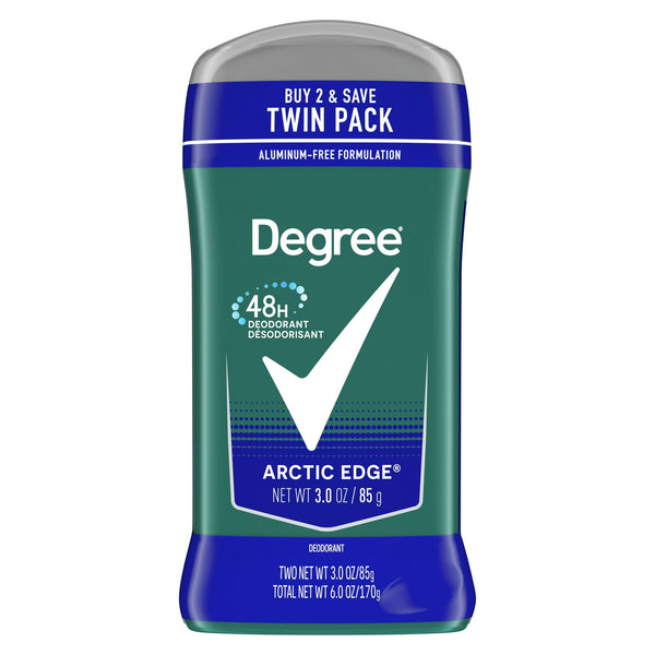 Long Lasting Men's Deodorant Stick Twin Pack, Arctic Edge, 3 oz