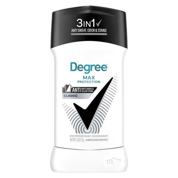 3in1 Max Protection Antiperspirant Deodorant Anti Sweat, Odor And Stains Classic 72-Hour Sweat And Odor Protection, 2.6 oz