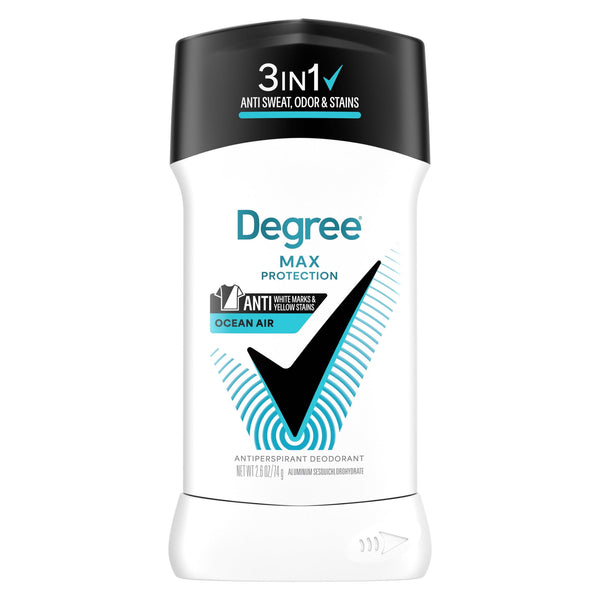 Men 3in1 Max Protection Antiperspirant Deodorant Anti Sweat Odor and Stains Ocean Air 72-hour Protection, 2.6 oz