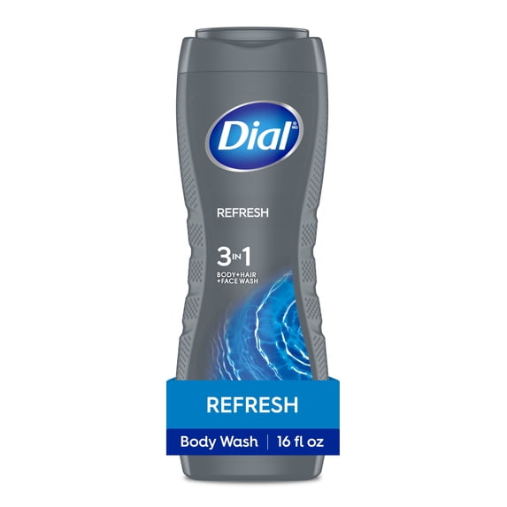 Refresh 3-in-1 Men's Body Wash for Body, Hair & Face, Blue Sage Scent, 16 fl oz