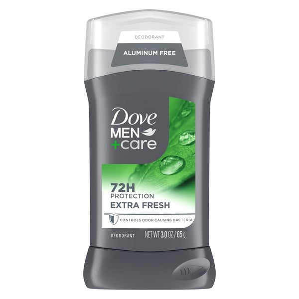 Deodorant Stick for Men Aluminum Free 72-Hour Odor Protection Extra Fresh Mens Deodorant With 1/4 Moisturizing Cream, 3 oz