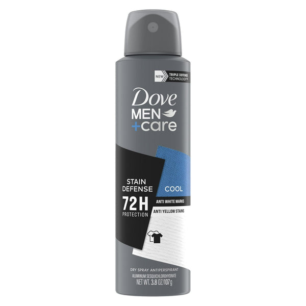 Antiperspirant Deodorant Dry Spray For Men Anti-White Marks & Yellow Stains, 72-hour Sweat And Odor Protection Stain Defense Cool With Triple Defense Technology™, 3.8 oz