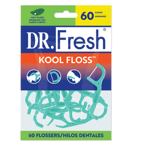 Kool Floss Waxed Dental Floss Picks in Easy Resealable Packaging, Mint, 60 Count