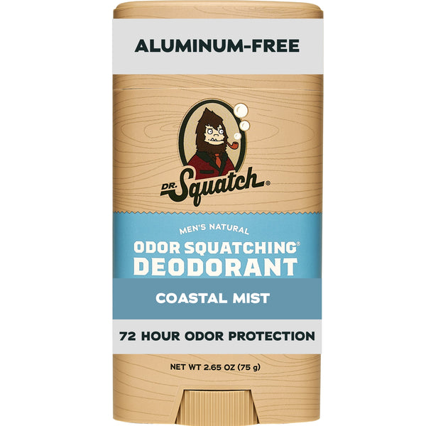 Mens Aluminum Free Deodorant, Natural Deodorant for Men, Coastal Mist, 2.65 Oz