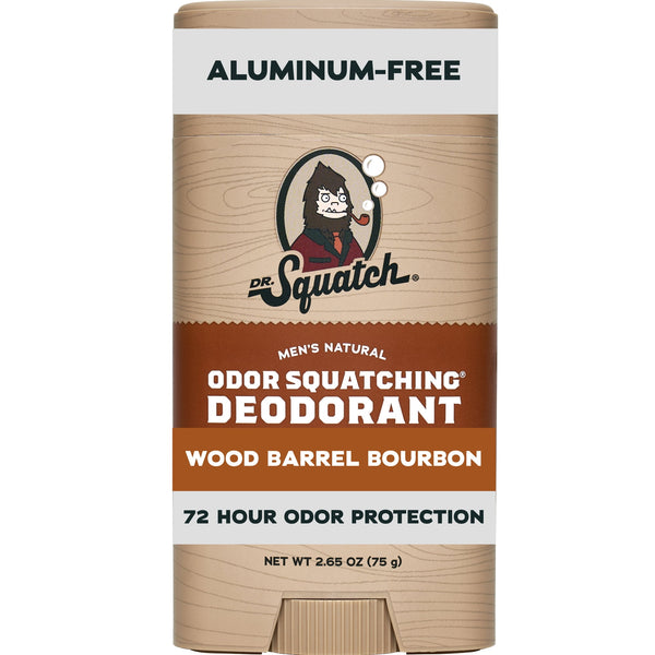 Mens Aluminum Free Deodorant, Natural Deodorant for Men, Wood Barrel Bourbon, 2.65 Oz