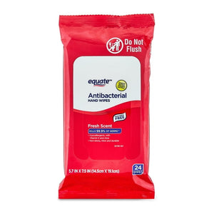 Antibacterial Hand Wipes, Fresh Scent, 24 Wipes