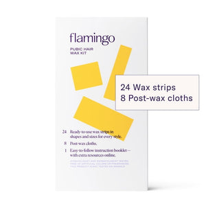 Pubic Hair Wax Kit with Soft Gel Wax Strips and Post-Wax Cloths