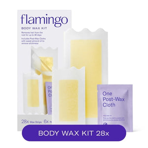 Women's Body Wax Kit with 28 Gel-Wax Strips and 6 Post-Wax Cloths
