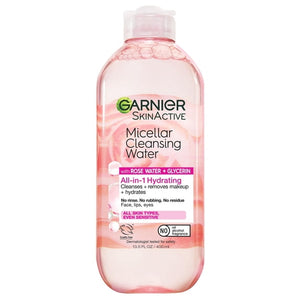 SkinActive Micellar Cleansing Water All in 1 Hydrating Rose Water Makeup Remover, Face Cleanser, 13.5 fl oz