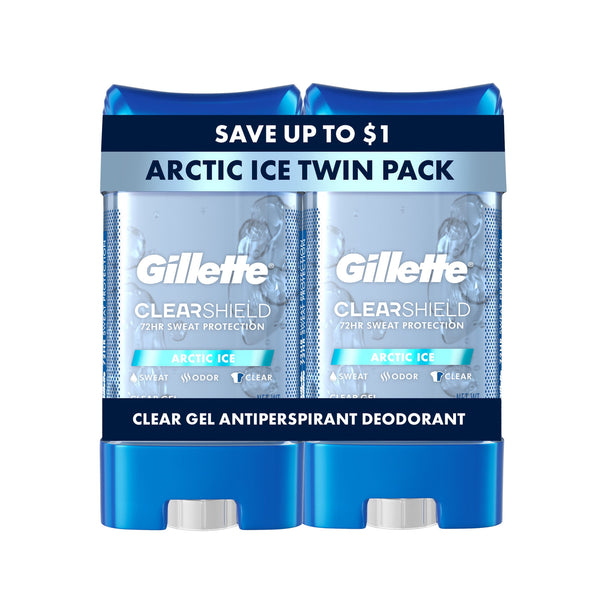 Antiperspirant Deodorant for Men, Clear Gel Arctic Ice Twin Pack, 3.8 oz