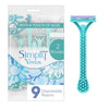 2 Disposable Razors for Women, 9 Count, Blue