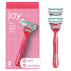 Razor for Women, 5 Blades, Manual Razor, Handle and 2 Razor Blade Refills, Neon Pink