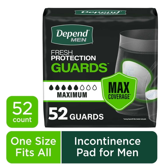 Incontinence Pads for Men, Maximum Absorbency, 52 Count